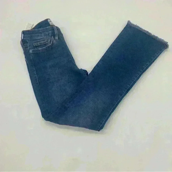 NWT Free People Women’s Raw Hem Cropped Jeans Blue Size 25 - Picture 3 of 12